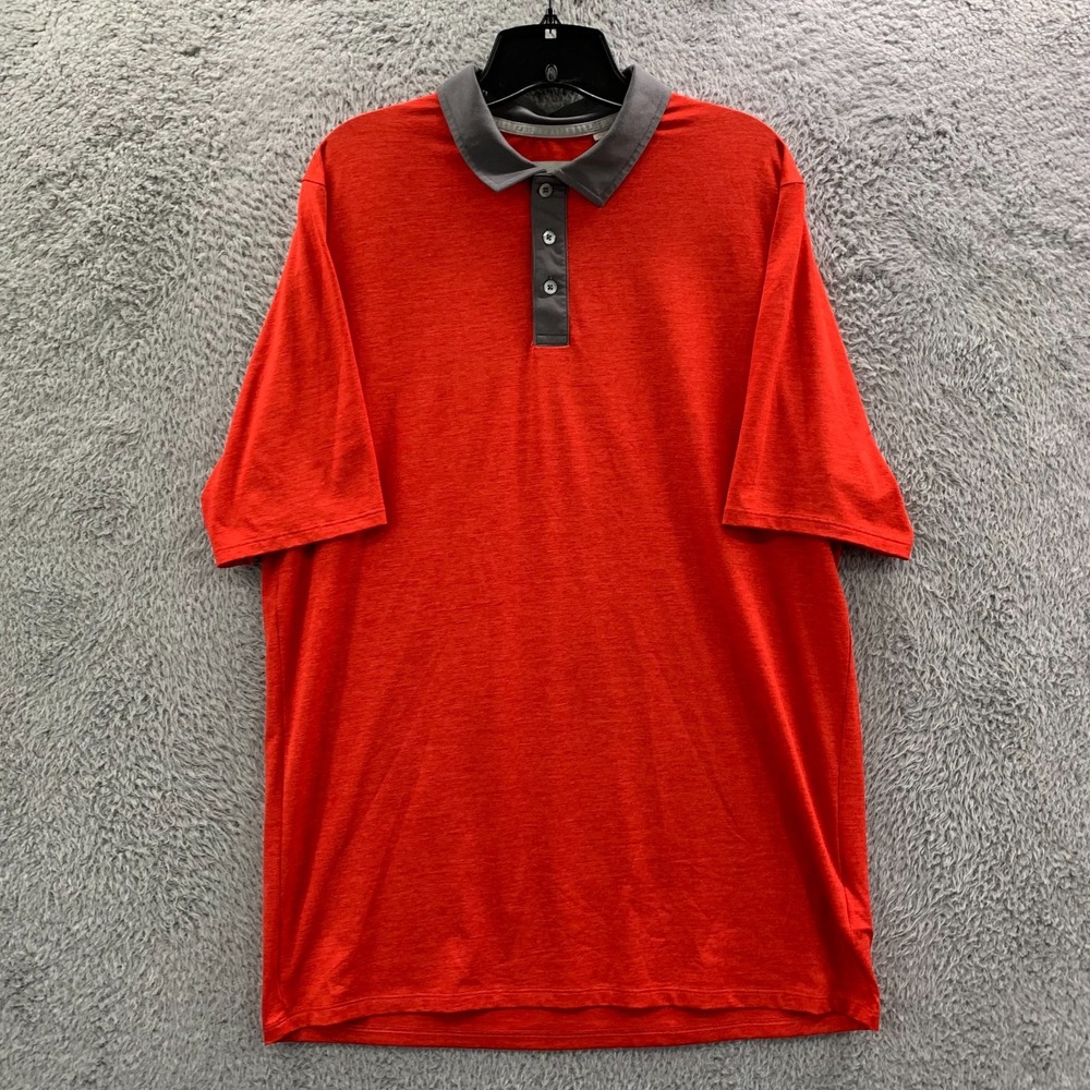 KJUS Polo Shirt Mens Size Medium / 50 UPF 50+ Orange Gray